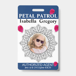 Crachá Distintivo de Menina de Flores Petal Patrol