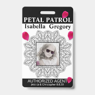 Crachá Distintivo de Menina de Flores Petal Patrol