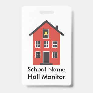 Crachá Distintivo de Monitor de Corredor da Escola Vermel