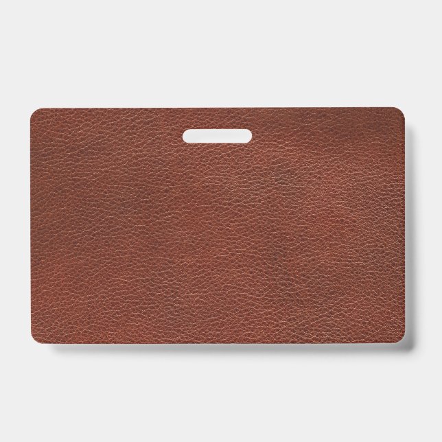 Crachá Distintivo de Plástico de Couro - Horizontal (Frente)