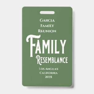 Crachá Distintivo de Reunião Familiar Semelhança Familiar