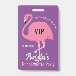 Crachá Distintivos de Flamingo Rosa com Texto Personaliza