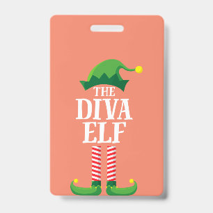 Crachá Diva Elf Matching Family Group Festa de Natal
