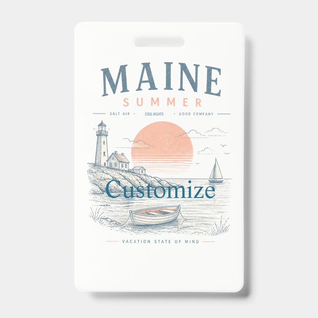 Crachá Diversão de Verão em Maine Thunder_Cove (Frente)