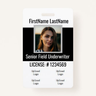 Crachá do Agente de Seguro - Parte frontal e Parte