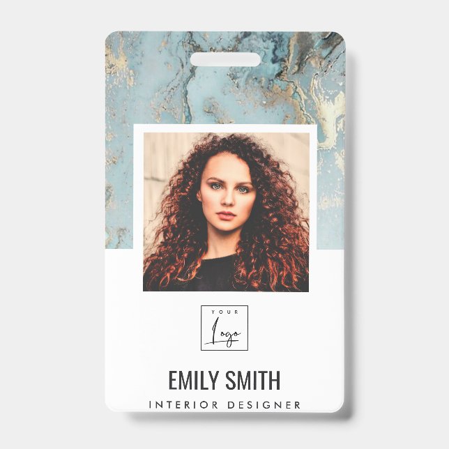 CRACHÁ DO CÓDIGO DE BAR DA FOTO DO FUNCIONÁRIO DA  (Front)