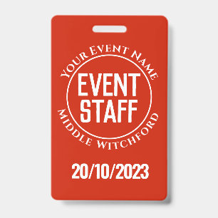 Crachá do Funcionarios de eventos