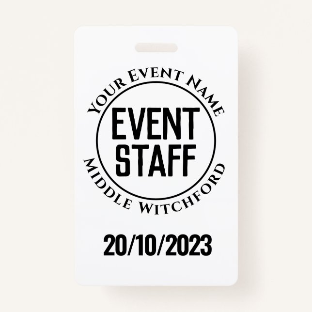 Crachá do Funcionarios de eventos (Frente)