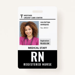 Crachá do logotipo de foto do Nurse RN Registrado
