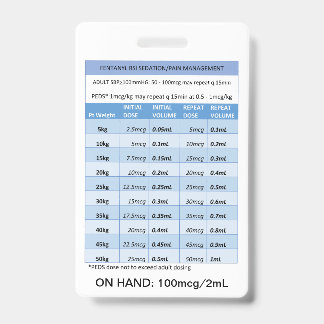 CRACHÁ DOSE RÁPIDA RE: FENTANIL PARA SEDAÇÃO RSI E DOR