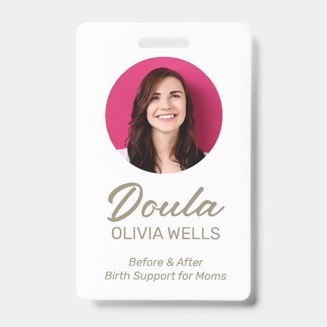Crachá Doula de Parto | Treinadora de Pós-Parto Foto (Frente)