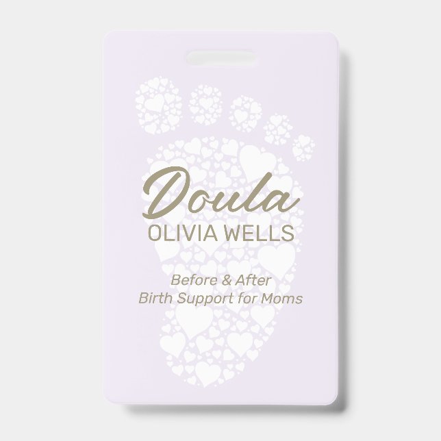 Crachá Doula Parto | Bebê Pé Coach Pós-Parto (Frente)