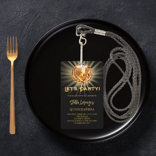 Crachá Dourado negro do partido dissidente Convite para q