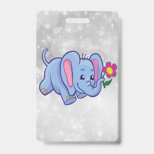 Crachá Elefante de desenho animado fofo