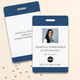 Crachá Elegant Blue Logo Medical Nurse