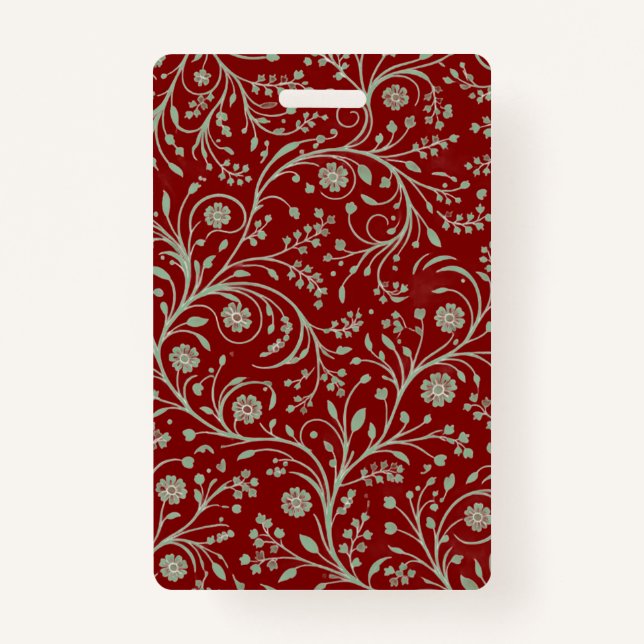 Crachá Elegant Botanical Floral Pattern – Minimal Nature  (Frente)