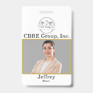 Crachá Elegant Real Estate logotipo personalizado dourado
