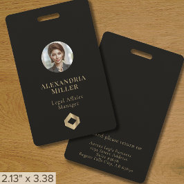 Crachá Elegante de ID de foto do funcionarios