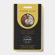 Elegante M Ouro Preto Trabalho Identificação ID