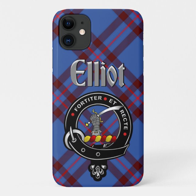 Crachá Elliot Clan e Capa de telefone Tartan (Verso)