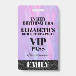 Crachá Em seu aniversário, VIP PASSA Festa Personalizada 