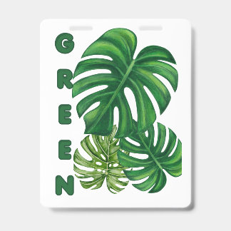 Crachá Emblema Folhas de Monstera Verdes