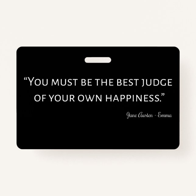 Crachá Emma Por Jane Austen Citação I (Frente)