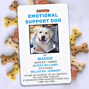 Crachá Emotional Support Dog Photo ID Badge