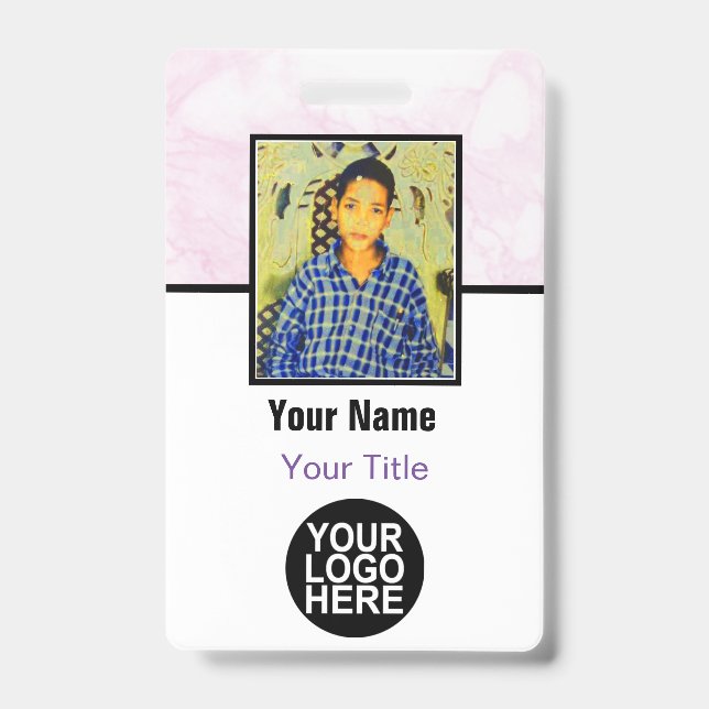 Crachá Empregado Personalizado - Foto, Logotipo, Código d (Frente)