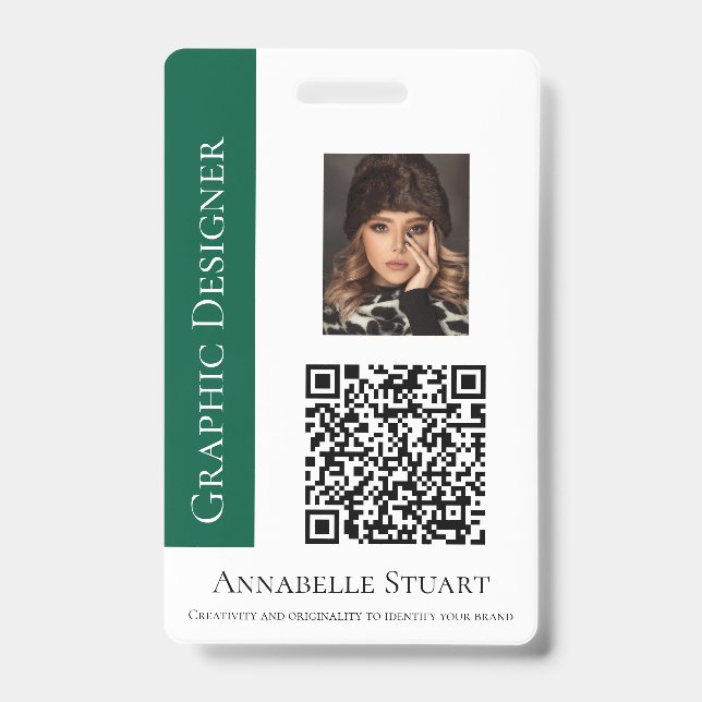 Crachá Empresa de Fotos em Código QR Grande (Frente)