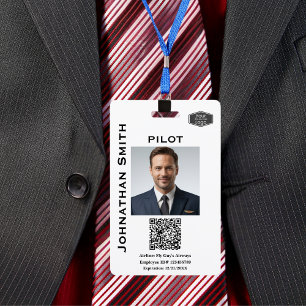 Crachá Empresa de ID de Foto Codigo de Segurança QR Pilot