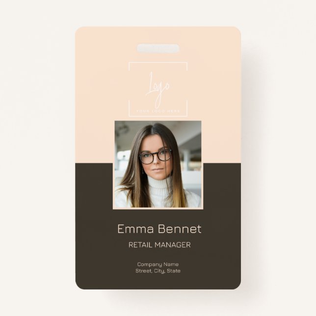 Crachá Empresa de identificação de foto do funcionário do (Frente)