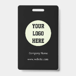 Crachá Empresa de Logotipo Personalizado Preto Corporativ