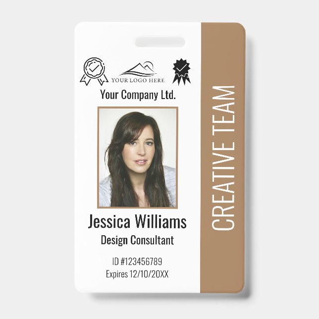 Crachá Empresa de Segurança de ID de Foto de Funcionário  (Frente)