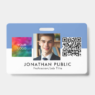 Crachá Empresa Empresa Logotipo Corporativo Código QR Fun