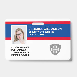 Crachá Empresa Personalizada de ID de Foto, Código de Ba