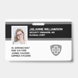 Crachá Empresa Personalizada de ID de Foto, Código de Bar