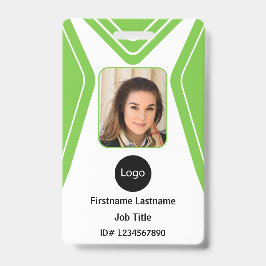Crachá empresa verde personalizada foto, logotipo, código