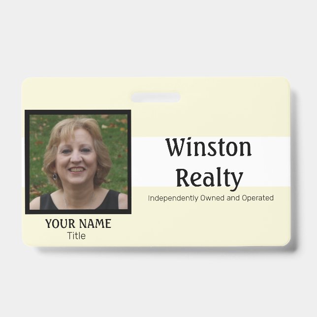 Crachá Empresarial MODELO com ID de Foto (Frente)