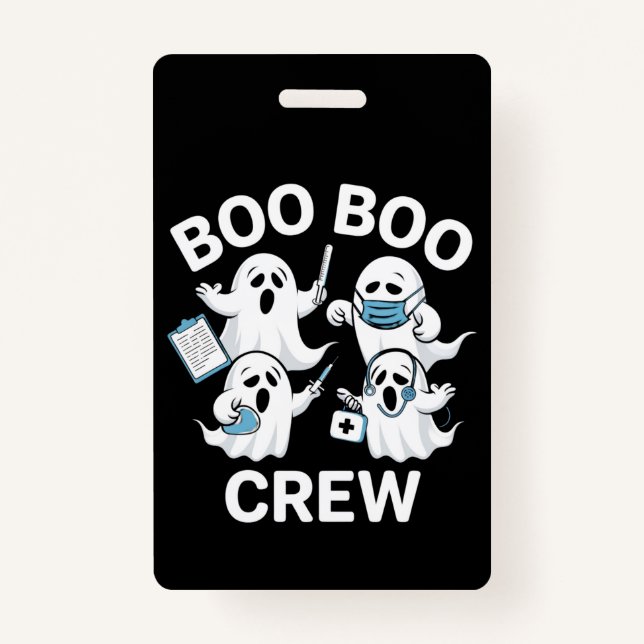 Crachá Enfermeira de Halloween, Gift Boo Boo Crew Nurse (Frente)