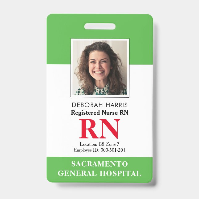 Crachá Enfermeira de RN Moderna (Frente)