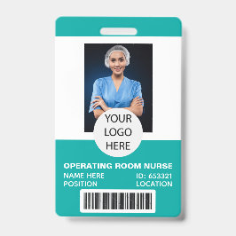 Crachá Enfermeira de Sala de Operações Médicas ID Foto