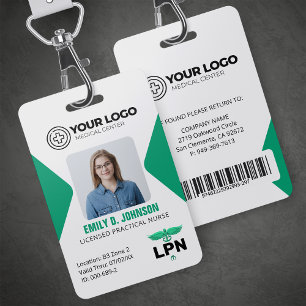 Crachá Enfermeira Prática Licenciada Logotipo LPN Foto &