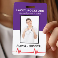 Enfermeira Prática Licenciada LPN Foto Médica Roxa