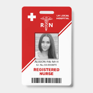 Crachá Enfermeira Registrada de Triângulos vermelhos Geo