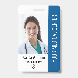 Crachá Enfermeira Registrada ID Funcionário Azul
