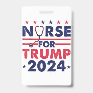 Crachá Enfermeiras Retro Para Trump 2024 Bandeira Estrela