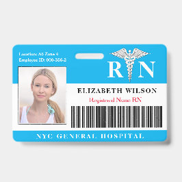 Crachá Enfermeiro| ID de Foto de Funcionário Médico Hospi