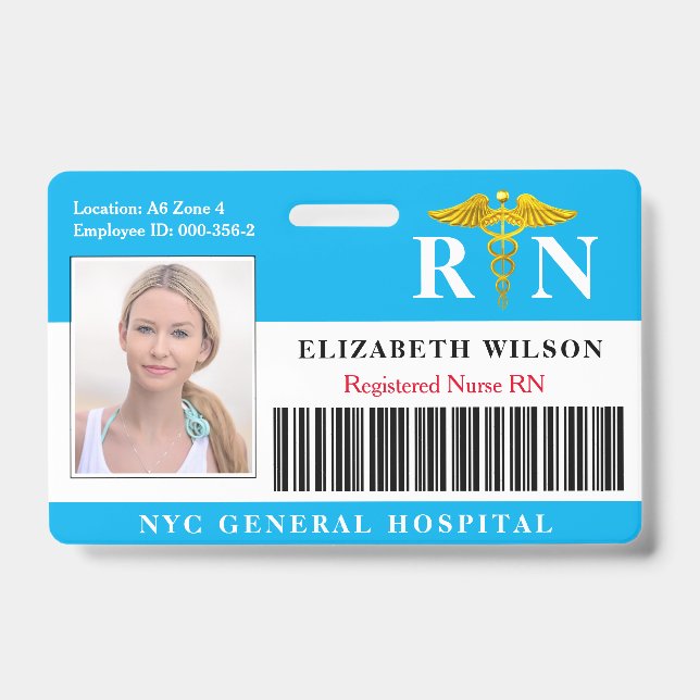 Crachá Enfermeiro| ID de Foto de Funcionário Médico Hospi (Frente)