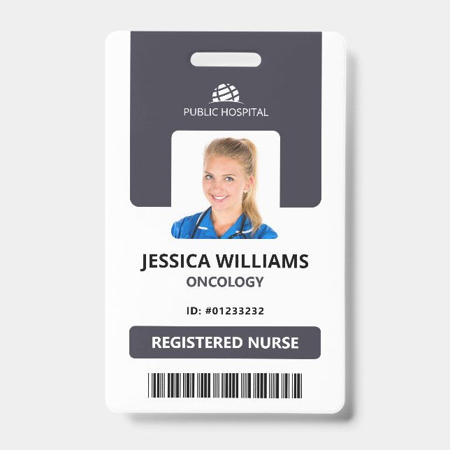 Crachá Enfermeiro Registrado do Funcionarios do Hospital  (Frente)